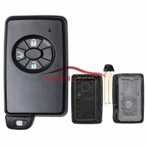 Toyota 3 button remote key shell , the blade with two side groove (black)