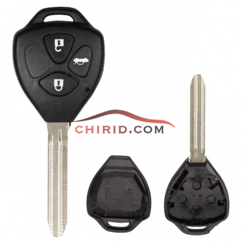 Toyota 3 buttons Carola  remote key shell toy43 blade