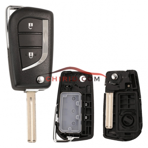 Toyota 2 button remote key shell  with Toy48 blade