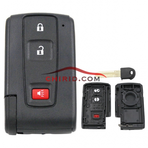 Toyota 2+1 button remote key blank with blade