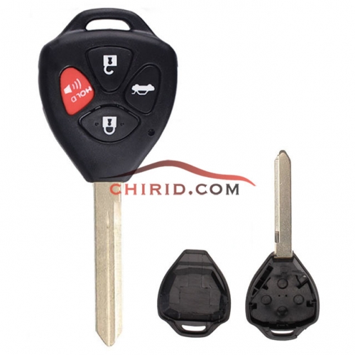 Toyota 3+1 button remote key blank  with toy47 blade (with panic button)