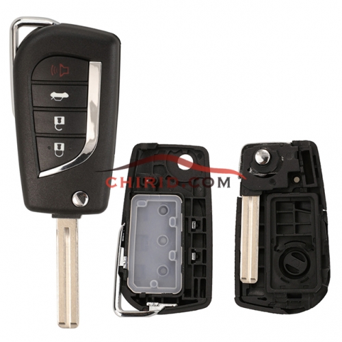 Toyota 3+1 button flip remote key blank with Toy48 blade