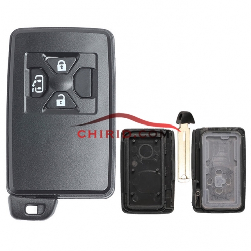 Toyota 3 button remote key shell , the blade with two side groove (black)