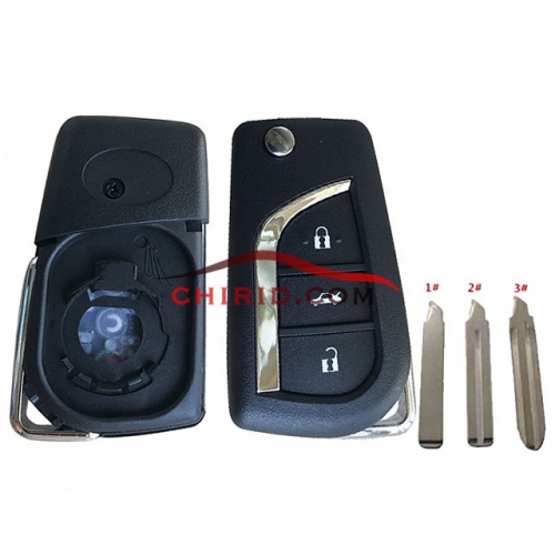 Toyota 3 button flip remote key blank , VA2,Toy48,Toy 43 blade please choose the blade