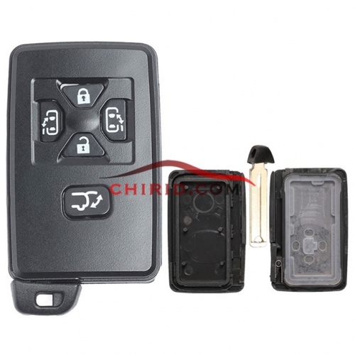 Toyota 5 button remote key shell , the blade with two side groove (black)