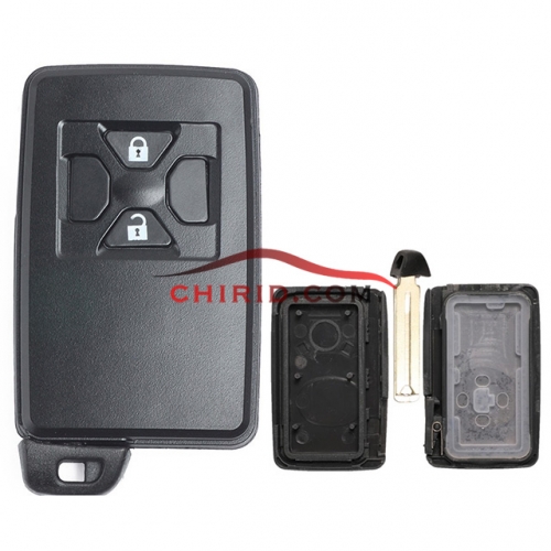 Toyota 2 button remote key shell , the blade with two side groove (black)