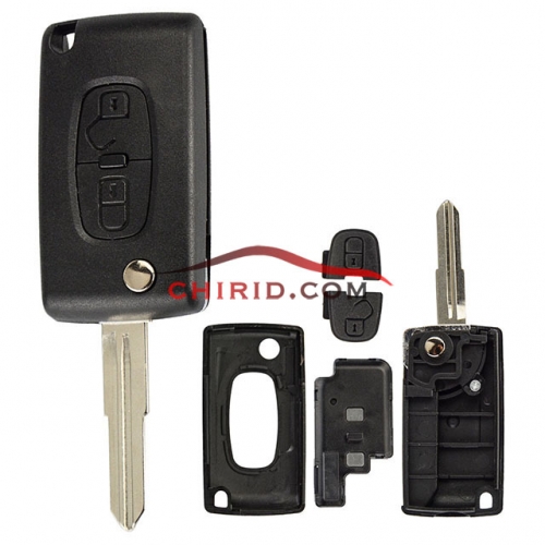 Citroen 2 button remote key shell with MIT11R Blade and with inside part