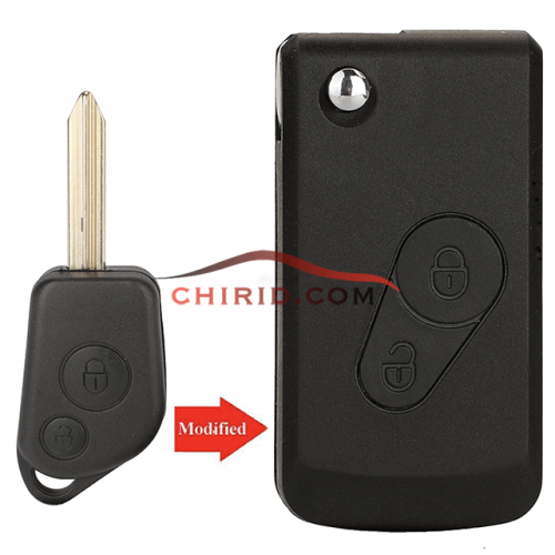 Citroen 2 button remote  flip key blank