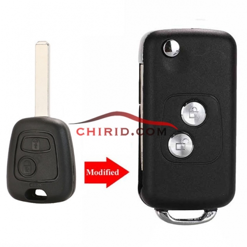 Citroen modified 2 buttons key blank with VA2/307 blade