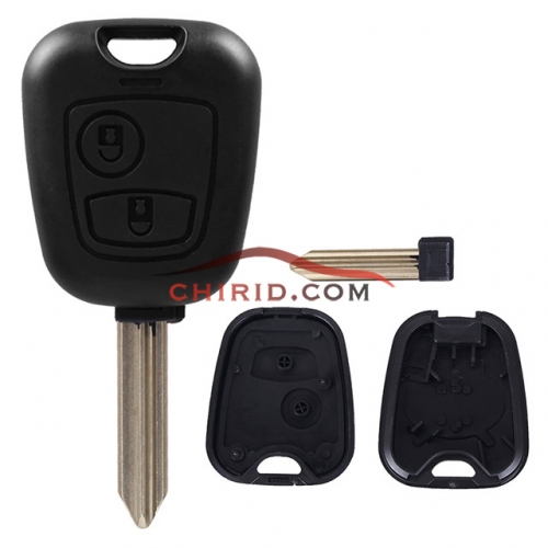 Peugeot 2 button remote key blank with SX9 Key blade