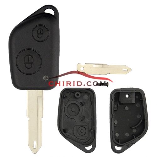 Peugeot 2 button remote  key blank (with battery part without logo)