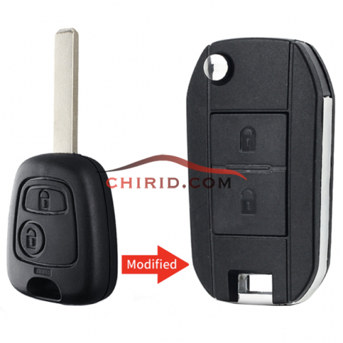 Citroen modified 2 button key blank with VA2/307 blade