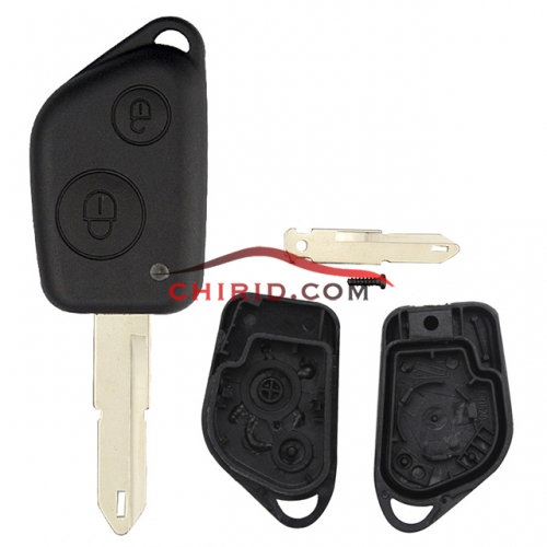 Peugeot 2 button remote  key blank (with battery part without logo) NE73 blade