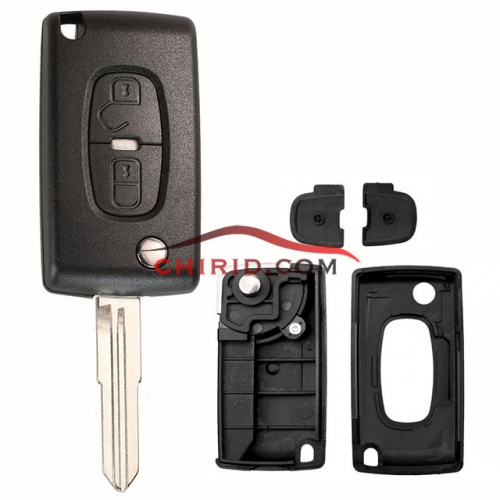 Peugeot 2 button remote key shell with MIT11R Blade for Peugeot 4007 5008