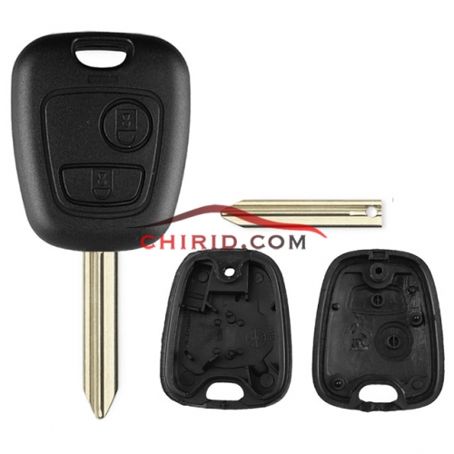 Peugeot 2 buttons remote key blank with SX9 blade the blade is separated, it is fixed by screw.