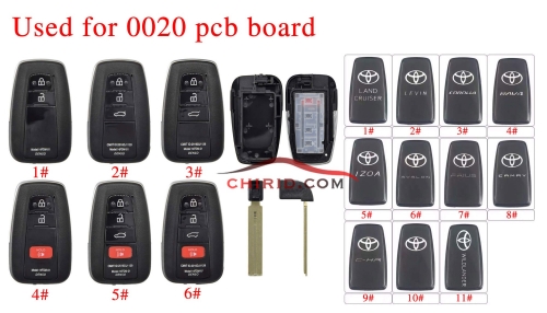 Toyota key shell for 0020 PCB board