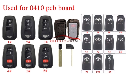 Toyota key shell for 0410 PCB board