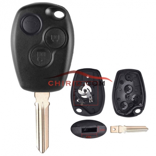 Renault 3 buttons key blank with stainless steel battery clamp with HU179 blade