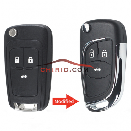 Chevrolet modified 3 button folding remote control key shell with hu100 blade