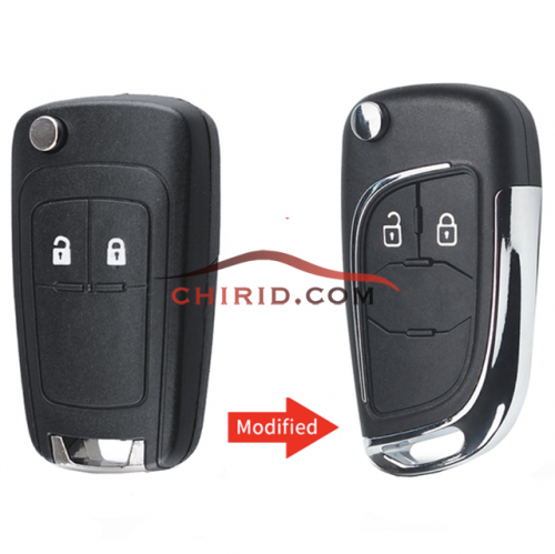 Chevrolet modified 2 button folding remote control key shell with hu100 blade