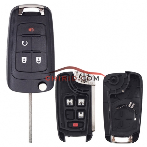 Chevrolet 5 button into 4 button remote key blank with HU100 blade