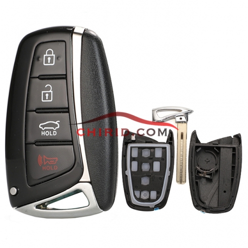 Hyundai 3+1 button remote key black with blade