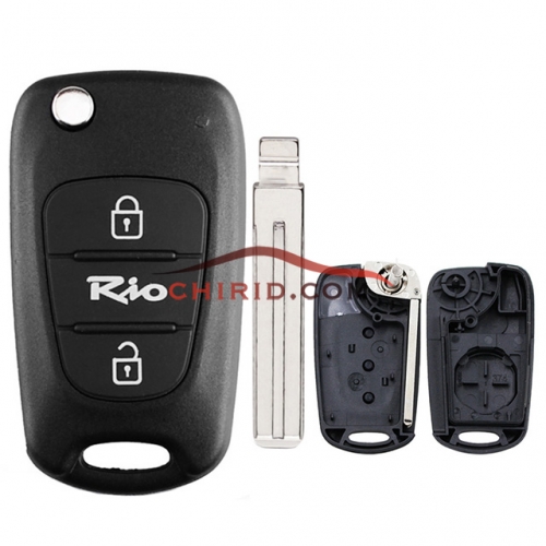 Kia Rio 3 button  flip key blank