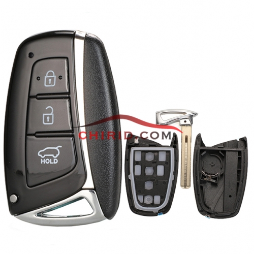 Hyundai 3 button remote key black with blade