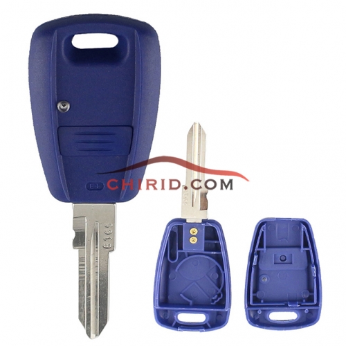 Fiat 1 button remote key blank in blue color (Can put TPX long chip inside),with logo place