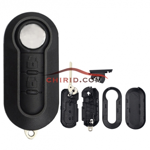 Fiat 2 button remote key blank black color with battery clamp