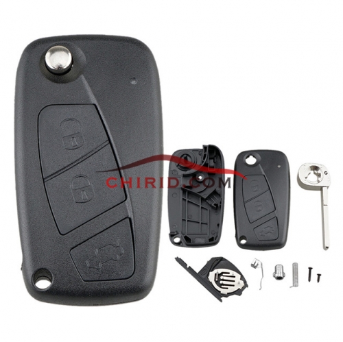 Fiat 3 button remtoe key blank with special battery clamp