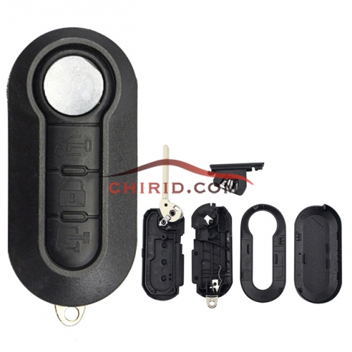 Fiat 3 button remote key blank with Sip22 blade black color