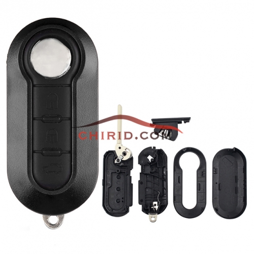 Fiat 3 button remote key blank black color