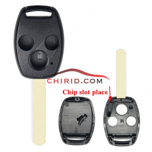 Honda 3 buttons remote key shell （With chip slot place)