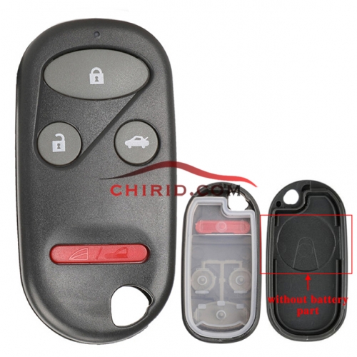 honda 3+1 button remote  key blank without logo without battery part