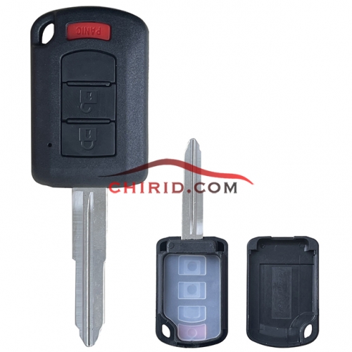 Mitsubishi 2+1 button  remote key blank with right blade