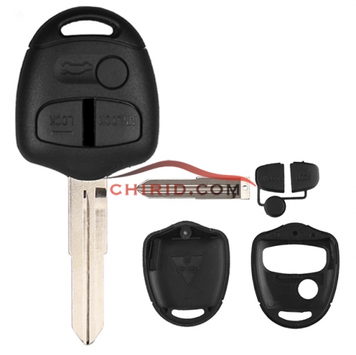 Mitsubishi 3 button remote key blank with left blade