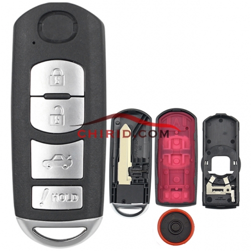 Mazda 4 button remote key blank with blade ( 3parts)