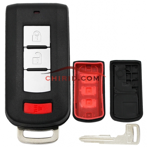 Mitsubishi 2+1 button remote key shell with blade