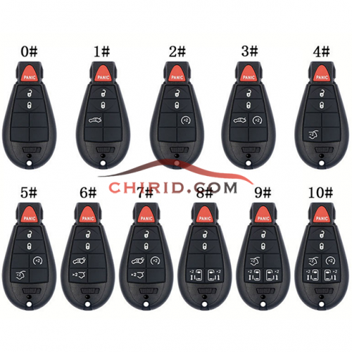 Chrysler  remote key with 434mhz with 4A/PCF7961M(HITAG AES) chip for Jeep Cherokee 2014-2019 Fobik FCCID GQ4-53T , totally 11 model key shell, you pl