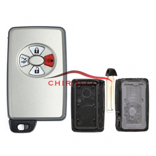 Toyota 4 button remote key shell with key blade