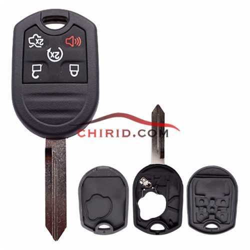 Ford 4+1 buttons key shell with three parts and FO38 blade