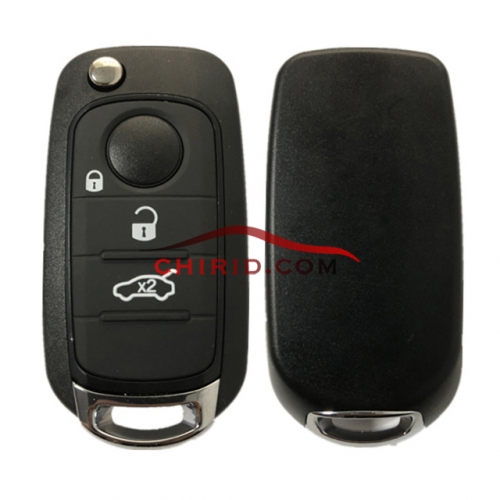 Original Folding Flip 3 Button Remote Smart Car Key 433MHz 4A Chip SIP22 Uncut Blade For Fiat Egea Tipo 500X