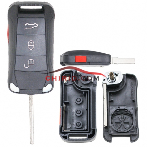 Porsche 3+1 button  flip remote key blank