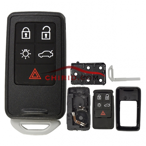 Volvo 5 button remote key shell with 2 parts battery clamp