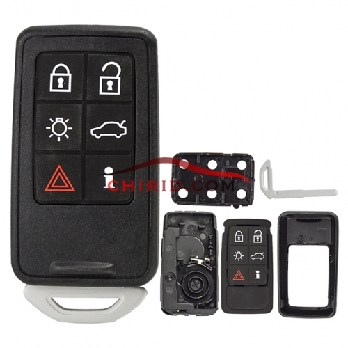 Volvo 6 button remote key shell with 1part  battery clamp