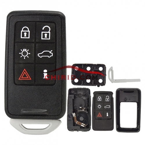 Volvo 6 button remote key shell with 2 parts battery clamp