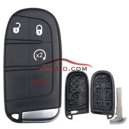Fiat 500 3+1 buttons key shell with Sip22 blade no logo