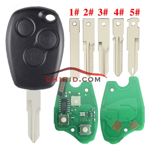 Renault :Master II,Traffic II DACIA:Logan,Sandero,Duster 3 Button remote key pcf7947-433mhz        after 2008 year