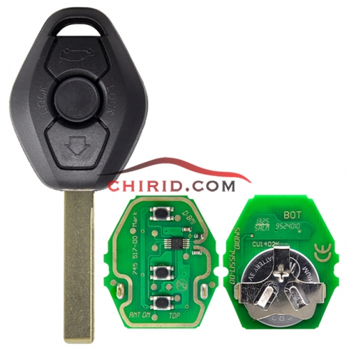 BMW EWS Systerm 3 button remote key with 2 track blade （with 434mhz frequency, 7935 chip)